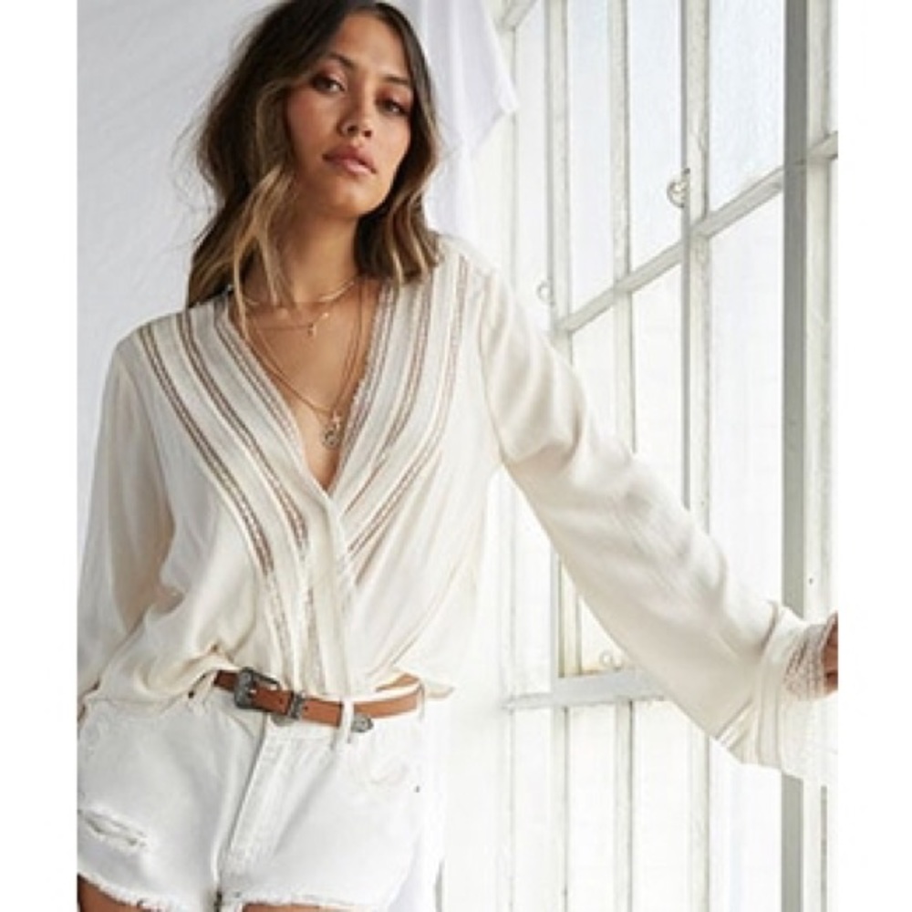 Forever 21 Lace Surplice Top